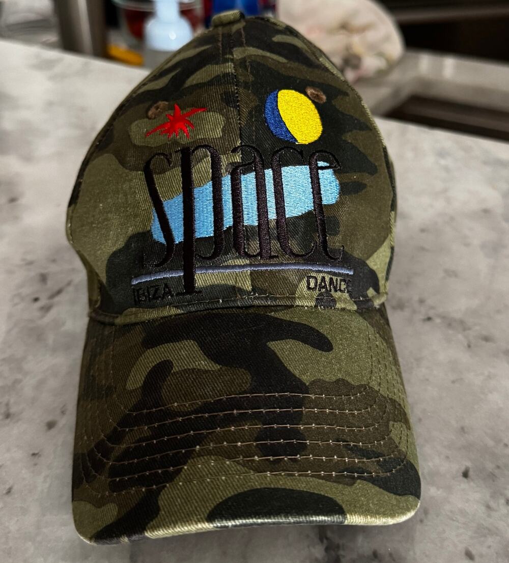 Vintage Space Ibiza Club Camo Hat Y2K Rave Culture Collector Piece 2000s